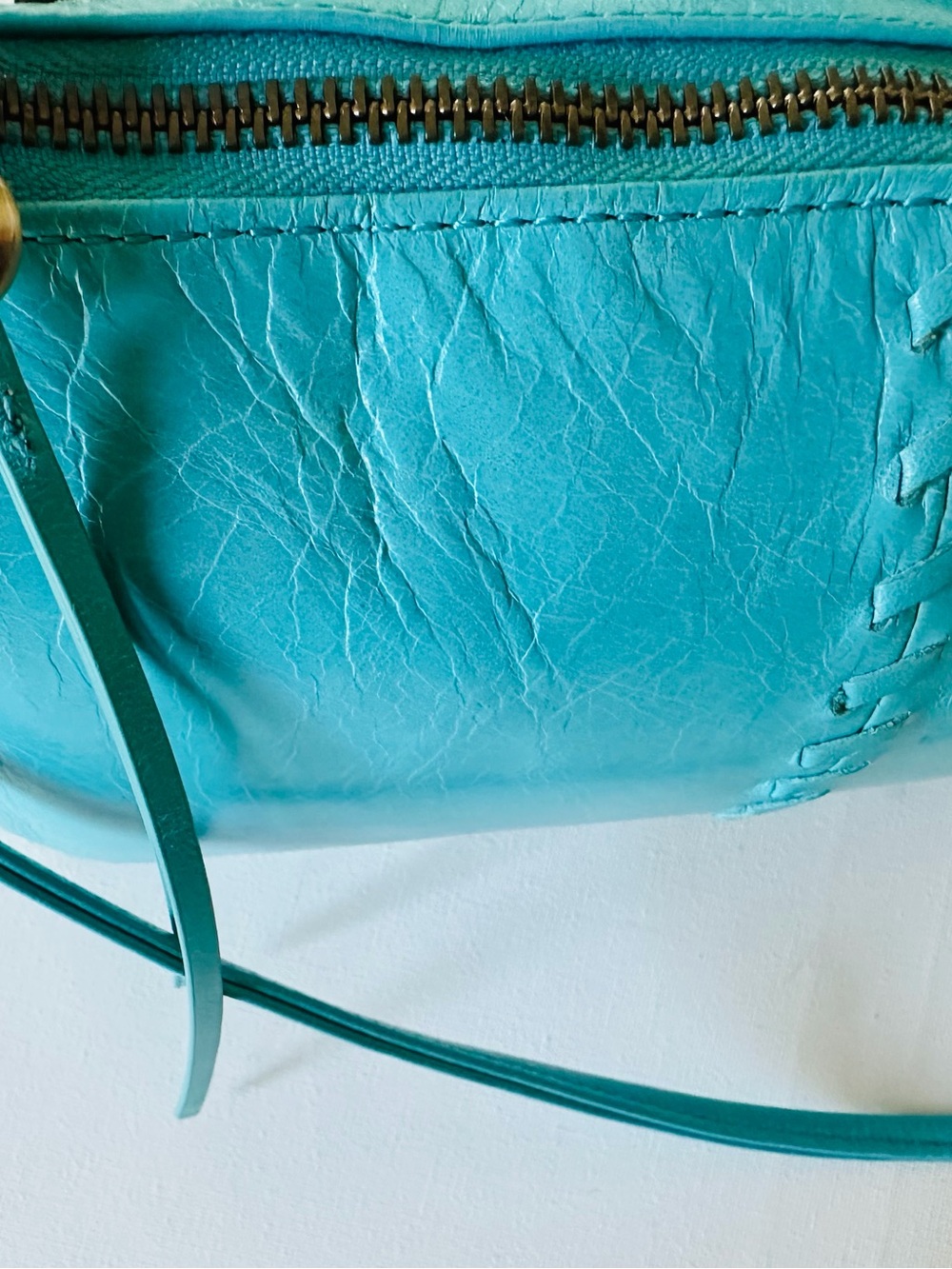 HOBO Teal Leather Hobo Bag with Detachable Strap - Picture 9 of 10